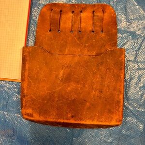 Antique leather tool belt pouch